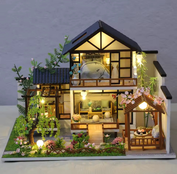 Building Model Doll House 3D Puzzle Mini DIY Kit Production and Assembly of Room Toys, Home Bedroom Decoration with Furniture