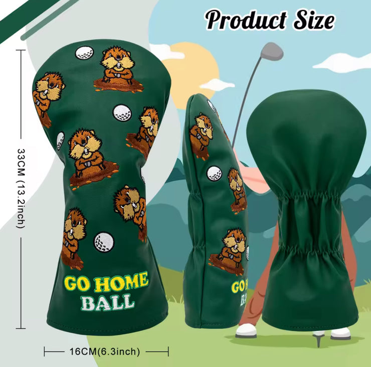 Driver Cover - Ground Hog Green Leather