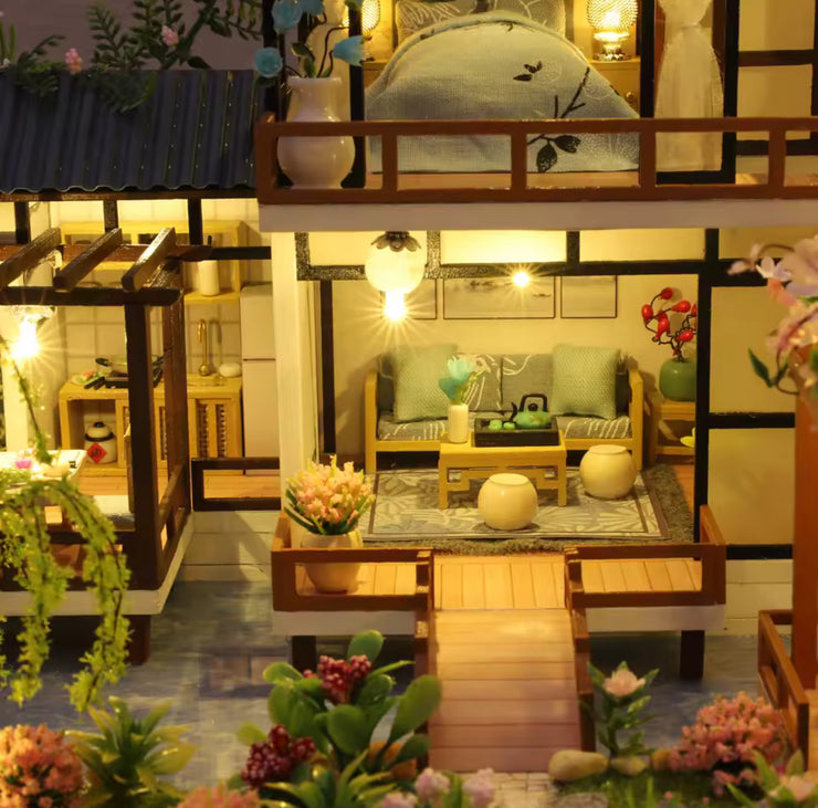 Building Model Doll House 3D Puzzle Mini DIY Kit Production and Assembly of Room Toys, Home Bedroom Decoration with Furniture