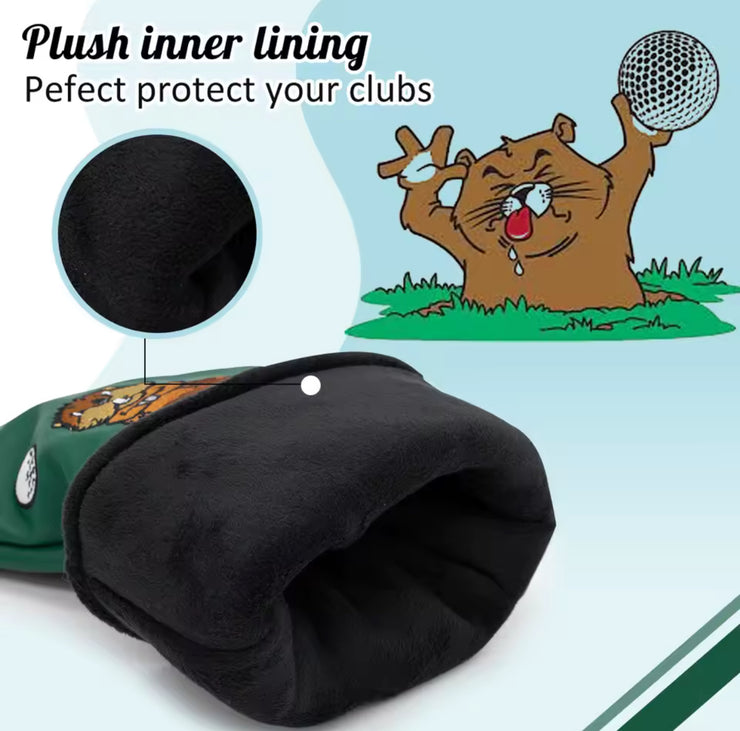 Driver Cover - Ground Hog Green Leather